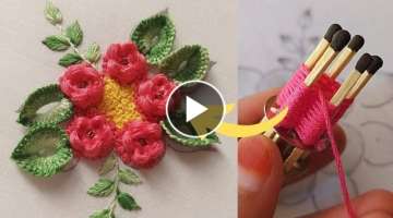 Most beautiful flower with easy trick|super easy hand embroidery