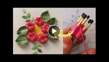Most beautiful flower with easy trick|super easy hand embroidery