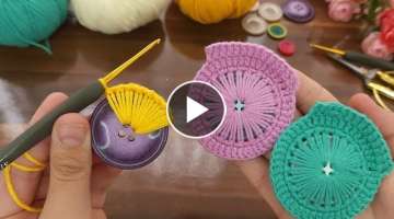 Wow! Super Easy İdea I'm Knitting With a Buttons! You Won't Believe Your Eyes! CROCHET