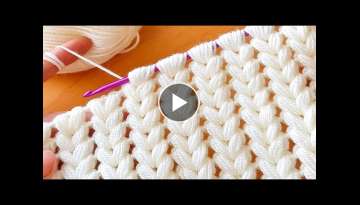 Super Easy Tunisian Knitting Crochet beybi blanket waistcoat model Tunus işi yelek battaniye şa...