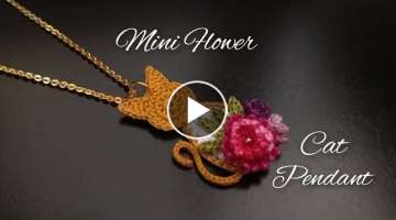 CAT WITH TINY FLOWERS PENDANT | BEAUTIFUL PENDANT | CUTE PENDANT