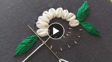 very easy flower design|hand embroidery|