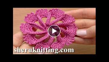 Crochet 3D Flower Twisted Petals How to/ CROCHET FLOWER PATTERN