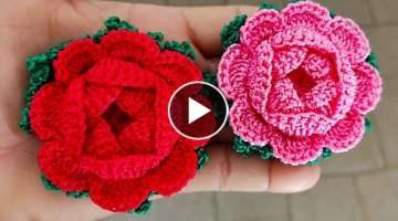 flor de crochê rápida e fácil flor (roseta)