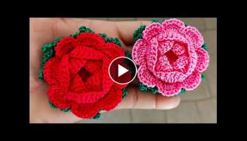 flor de crochê rápida e fácil flor (roseta)