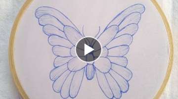 Beautiful Butterfly embroidery design ll 3d butterfly hand embroidery tutorial using basic stitch...