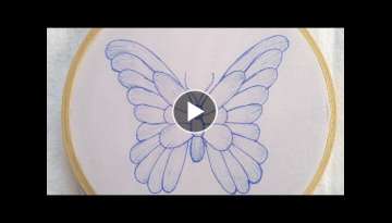 Beautiful Butterfly embroidery design ll 3d butterfly hand embroidery tutorial using basic stitch...