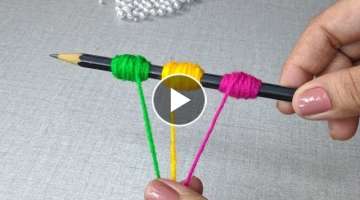 New Amazing Hand Embroidery Flower design idea. Very Easy Hand Embroidery Flower design trick