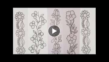 Hand embroidery beautiful border designs,Very pretty border embroidery for dress,Elegant embroide...