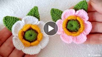 muhteşem bir nilüfer çiçeği ROSE fabrication flomer crochet
