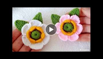 muhteşem bir nilüfer çiçeği ROSE fabrication flomer crochet