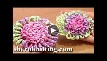 Crochet Flower Ruffled Center How to/ Crochet Flower Step by Step