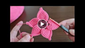 Wow!. Amazing!.. Super Easy Crochet Tunisian Knitting Flower Motif - Tığ İşi Şahane Motif ...