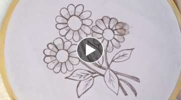 Very beautiful hand embroidery flowers- Simple flower stitches-Beautiful Flowers embroidery tutor...