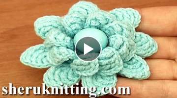 Crochet Double Layered Flower/ Crochet Flower Hair Clip