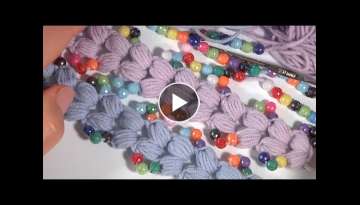 EVERYONE CAN CROCHET IT /PUFF STITCH/EASY Crochet WITH BEADS #crochet #elenarugalstudio