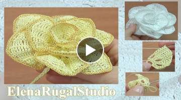 3D Crochet Flower for Decor