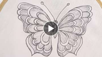 Very Beautiful & Easy Butterfly hand embroidery design_3d butterfly embroidery tutorial