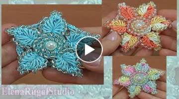 How To Crochet 3D Flower With Beads