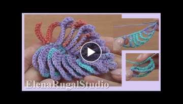 How to Crochet 3D Beautiful Leaf Tutorial 48 Hoe het blad te haken