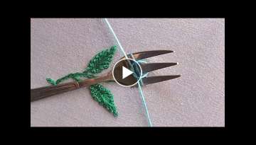 Most beautiful flower with fork|hand embroidery tutorial|hand embroidery 2022