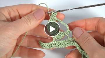 Cool CROCHET Branch Edge/ One Row Trim/ Crochet CHART Pattern