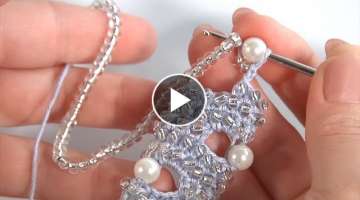 DELIGHT!!!/Delicate Beautiful Ornament or Lace Crochet/How to Add Beads to Your Crochet