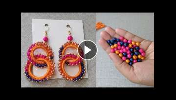 Easy/Amazing Hand making Earrings design idea.Very Easy! You can make a lot of money with embroid...