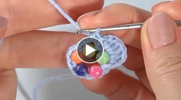 Very SIMPLE and FUN/EASY to crochet with BEADS According to my Video/Wonderful FLOWER with a Leaf