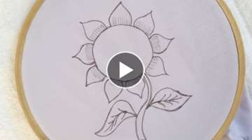 Beautiful Sunflower hand embroidery design tutorial, cute & beautiful hand embroidery designs