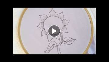 Beautiful Sunflower hand embroidery design tutorial, cute & beautiful hand embroidery designs