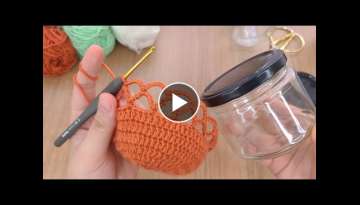 SUPER IDEA!Look what I did with the canning jar found in the kitchen! TREND CROCHET candle holder