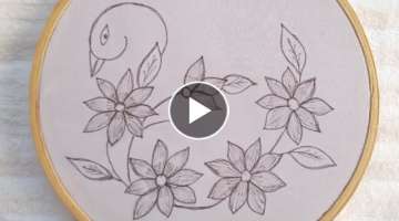 Beautiful hand embroidery work -easy hand embroidery duck design tutorial - easy stitches by hand