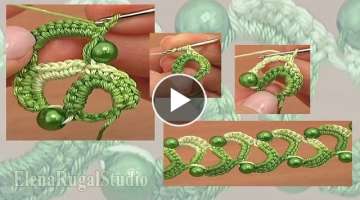 Crochet Hair Hoop Tape With Beads
