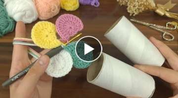 VERY NICE IDEA !Look what I did with the TOILET PAPER ROLL ! My Girls Will Love it RECYCLE CROCHE...