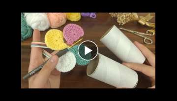 VERY NICE IDEA !Look what I did with the TOILET PAPER ROLL ! My Girls Will Love it RECYCLE CROCHE...
