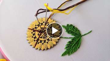 Amazing Hand Embroidery Flower design trick | Very Easy & Simple Hand Embroidery Flower design id...