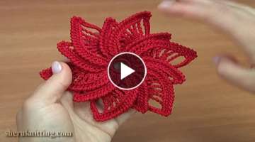 Crochet 12-Petal Flower With Seed Beads