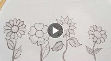 Hand Embroidery Flowers For Beginners- 4 Types Of Beautiful Flowers- flores bordadas a mano