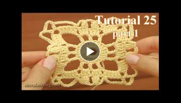 How to Crochet Square Motif Tutorial 25 Part 1 of 2