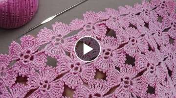 SUPER EASY Beautiful Flower Pattern Crochet  СУПЕР легкий УЗОР для вязани...