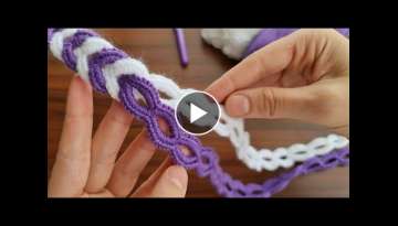 Super Easy Tunisian Crochet Hair Band Model ✔ Çok Kolay Çok Güzel Tığ İşi Örgü Saç Ba...