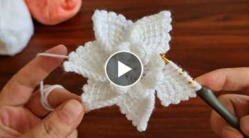 Super Easy Crochet Knitting Flower Motif - Çok Kolay Tığ İşi Şahane Motif Örgü Modeli..