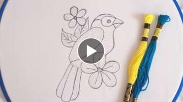 Hand embroidery design of a bird using very simple stitches l Beautiful parrot 