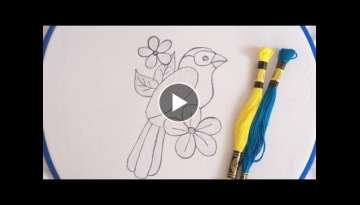 Hand embroidery design of a bird using very simple stitches l Beautiful parrot 