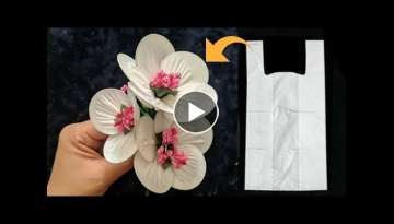 Super Easy polybag flower making - Plastic bag flower making- Dly flower
