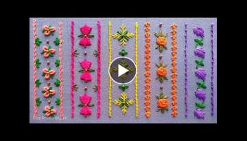 Hand Embroidery||Hand Embroidery Borderline Design||Border Design Embroidery