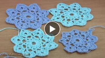 How to Crochet Floral Motif Tutorial 48