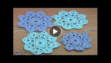 How to Crochet Floral Motif Tutorial 48
