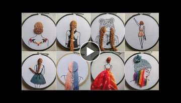 Girl and Hair Embroidery Compilation || Doll Embroidery video - Let's Explore